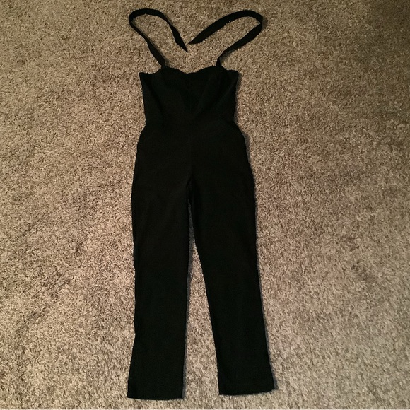 Unique Vintage Pants - Unique Vintage 1950s Halter Marcel Jumpsuit, color black, size: Small or 4
